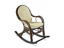 Кресло-качалка из ротанга Marisa-R 05/12 Браун с подушкой