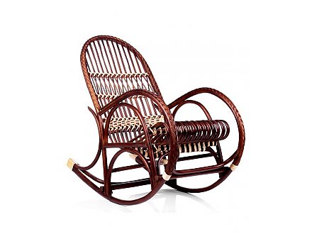 Кресло-качалка плетеное из лозы Лада Орех