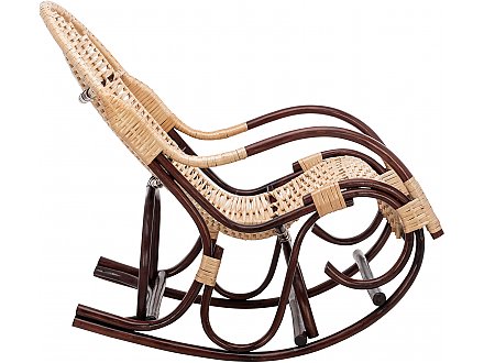 Кресло-качалка плетеное из ротанга и лозы Усмань Орех