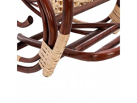 Кресло-качалка из ротанга и лозы Ведуга Орех с подножкой