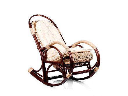 Кресло-качалка плетеное из лозы Китеж с подушкой