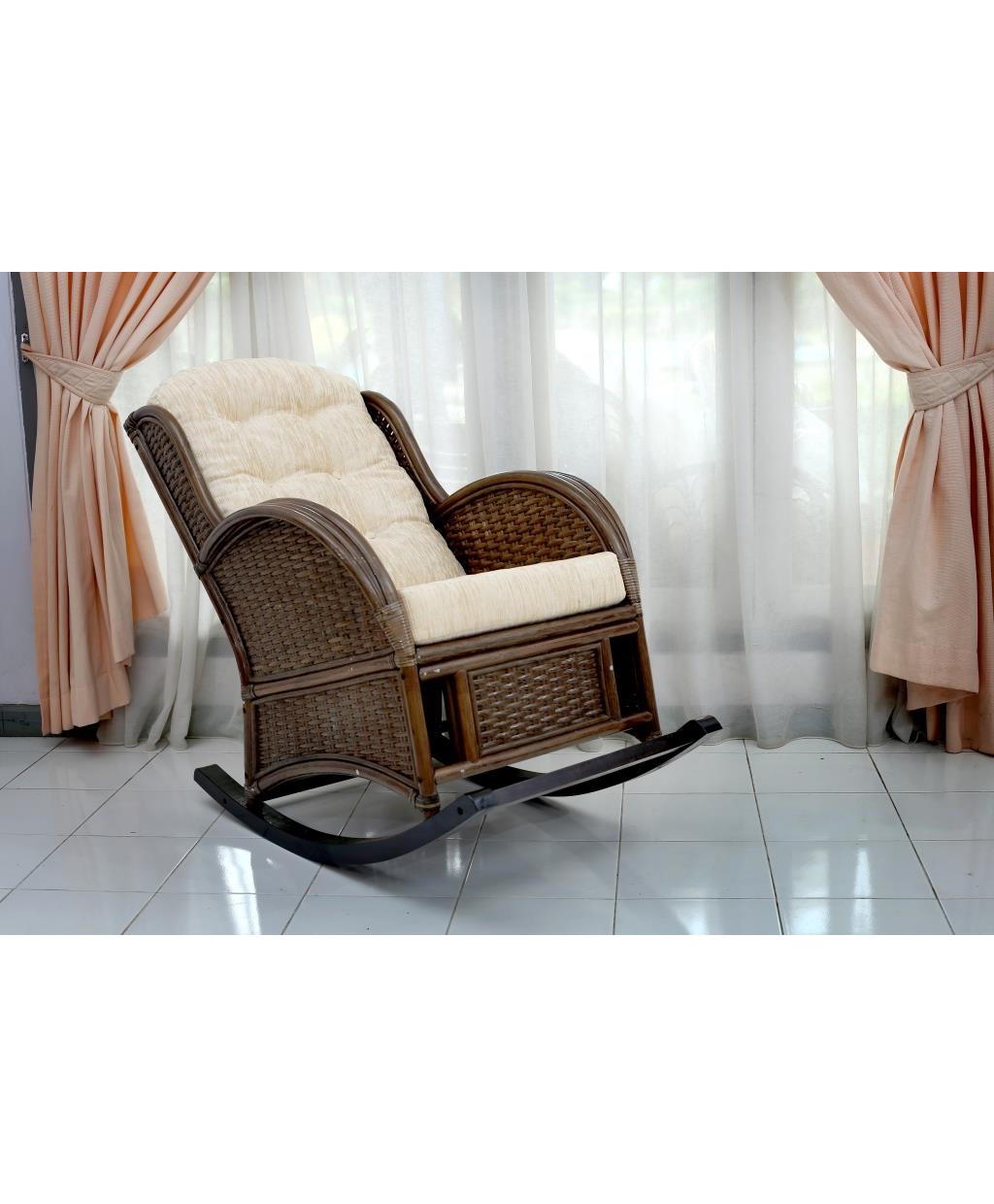 Кресло-качалка на полозьях Wing-R 05/18 Браун с подушкой фото 3