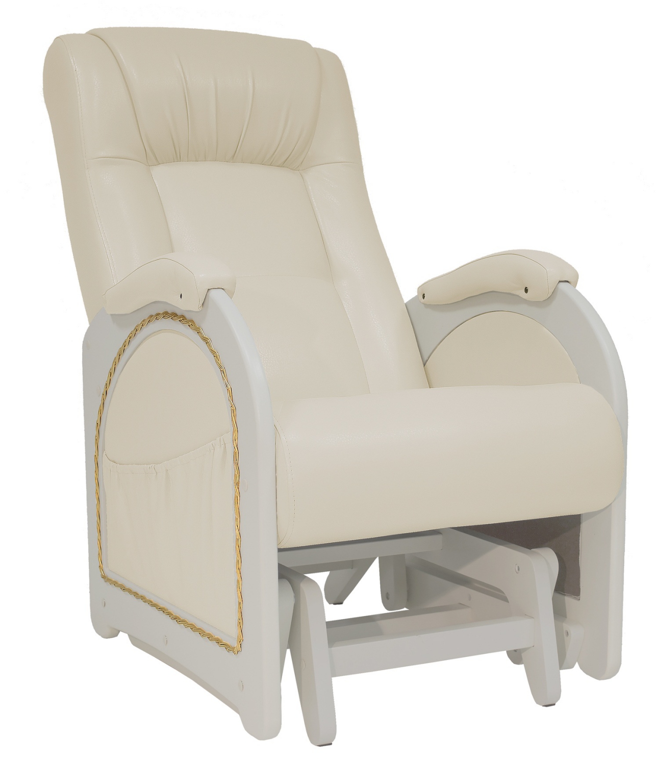 Кресло-качалка глайдер модель 48 с карманами Дуб шампань с лозой Орегон перламутр 106