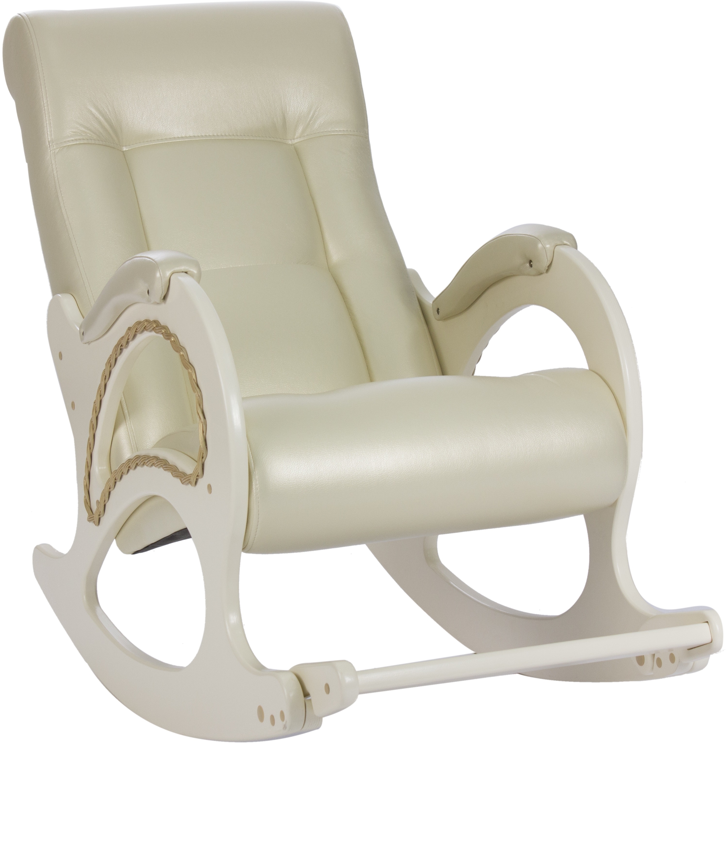 Кресло-качалка с подножкой модель 44 Дуб шампань с лозой Орегон перламутр 106