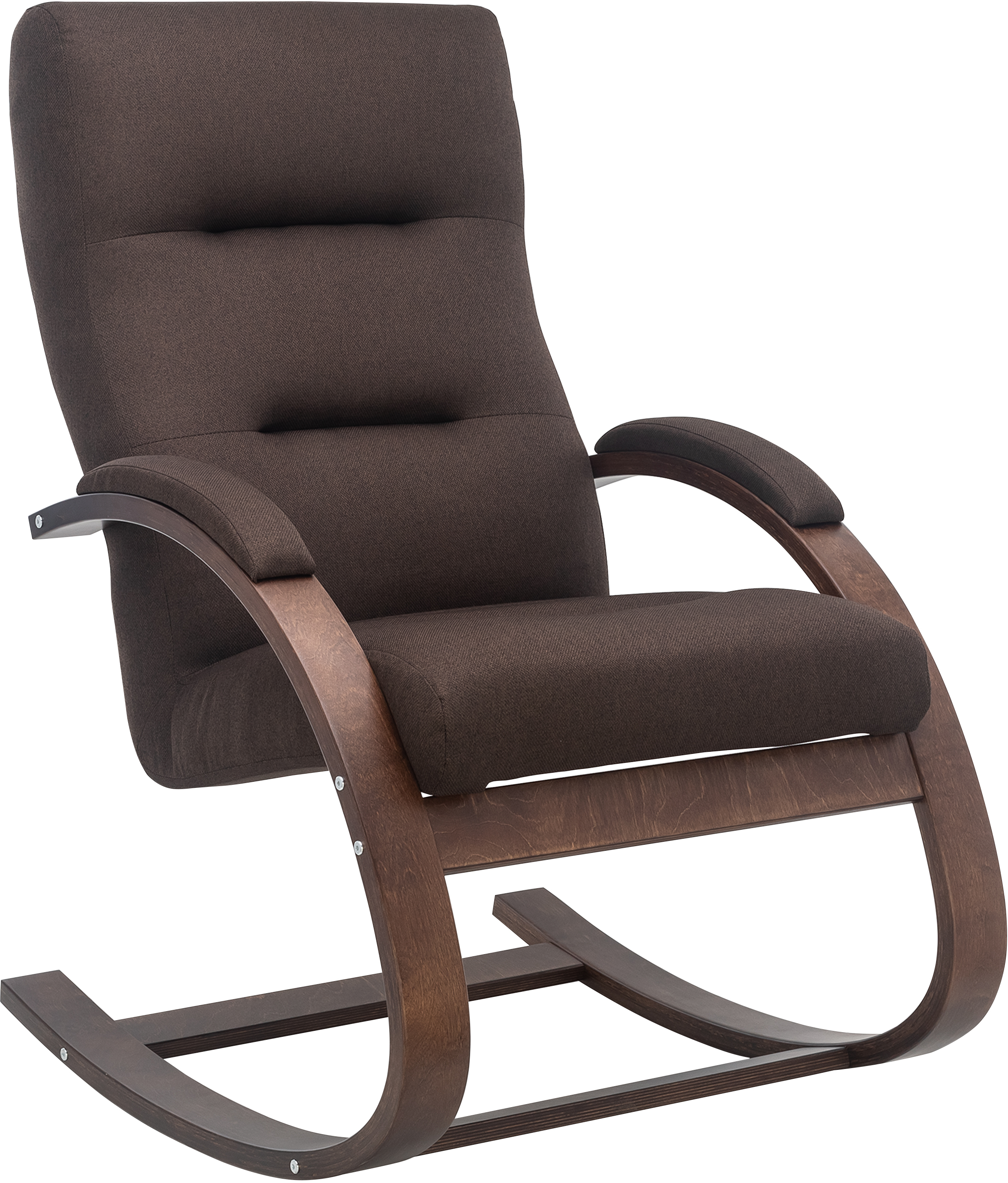 Кресло-качалка классическая на полозьях Милано Орех тектура ткань Малмо 28 (жаккард)