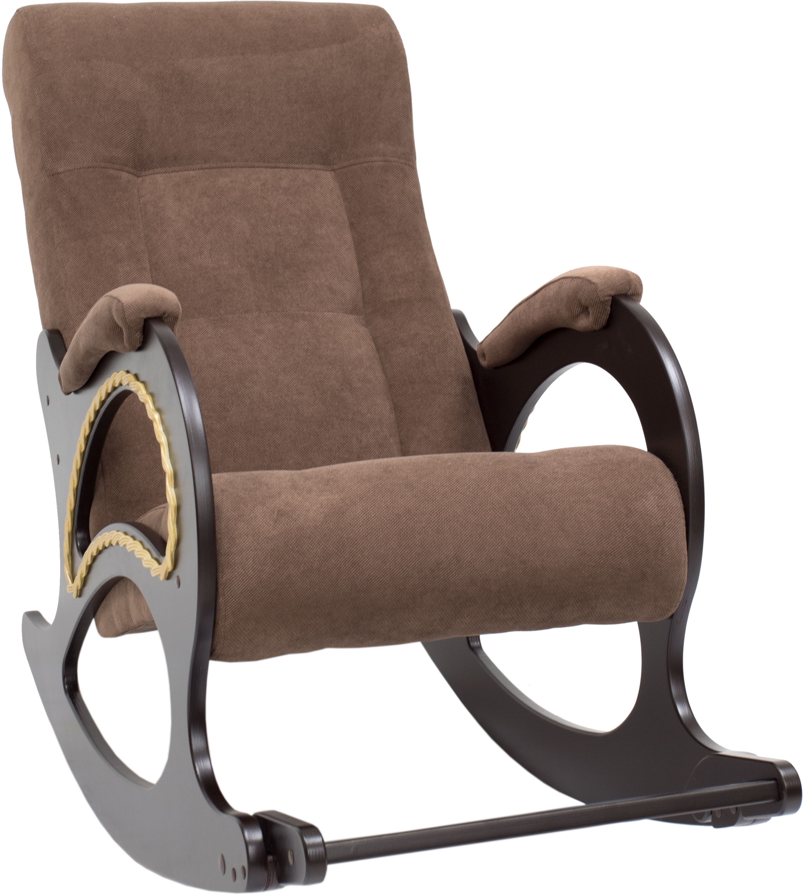 Кресло-качалка с подножкой модель 44 Венге с лозой Verona brown